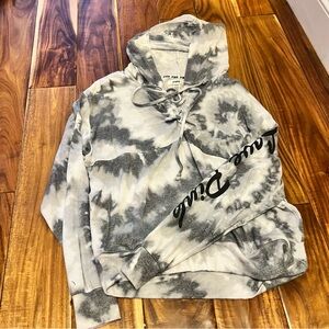 Women’s Victoria secret pink gray tie dye hoodie. Size xs